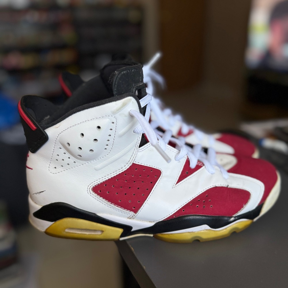 Jordan Air Jordan 6 Retro Carmine Mens 9.5 White Red CT8529-106 2021 Basketball - Picture 2 of 10
